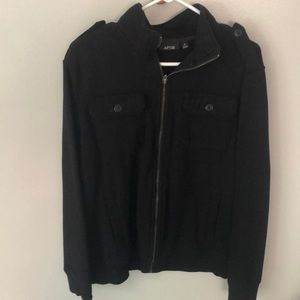 Men’s black dressy casual zip up